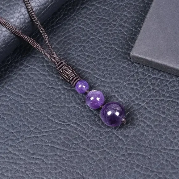 Amethyst Necklace Natural Stones - Picture 2 of 3